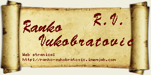 Ranko Vukobratović vizit kartica